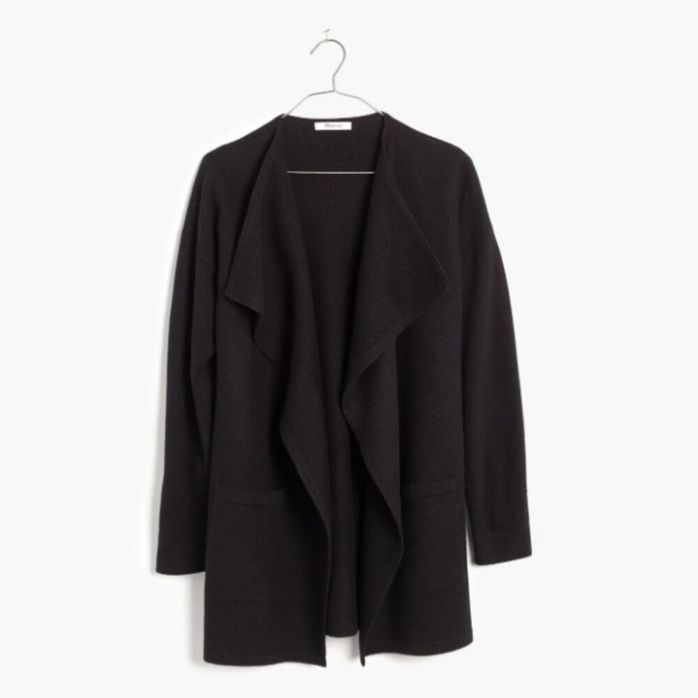Madewell Meridian Sweater-Jacket, Black, Size XXS/XS